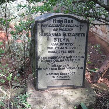 STEYN Susanna Elizabeth nee DE WET 1870-1938