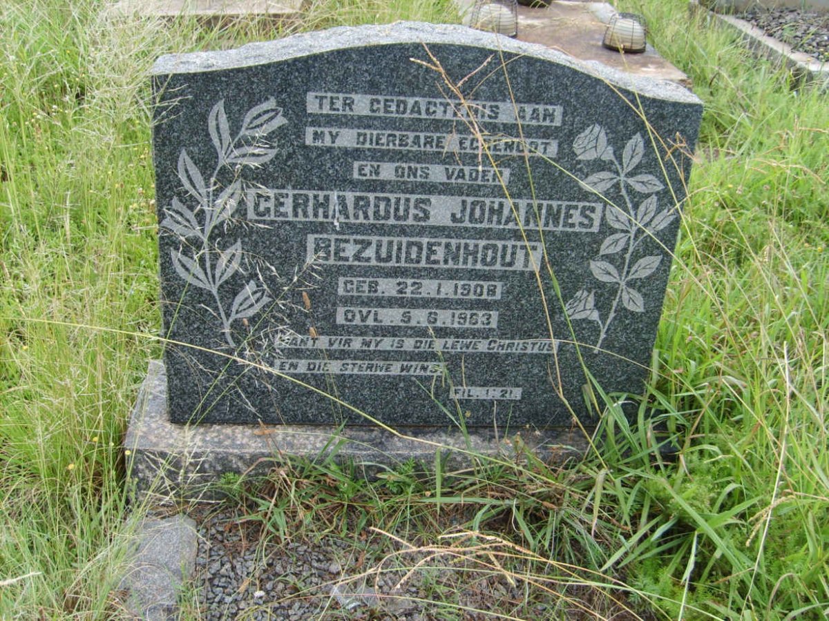 BEZUIDENHOUT Gerhardus Johannes 1908-1963