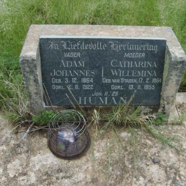 HUMAN Adam Johannes 1864-1922 &amp; Catharina Willemina VAN STADEN 1864-1955