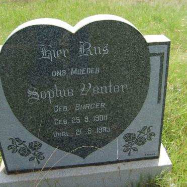 VENTER Sophie nee BURGER 1908-1989