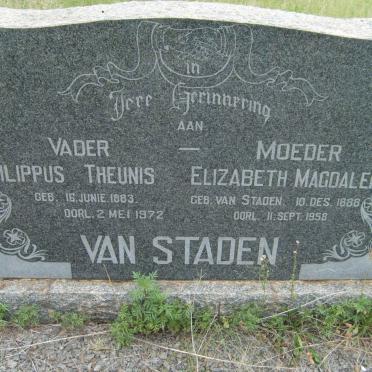 STADEN Philippus Theunis, van 1883-1972 &amp; Elizabeth Magdalena VAN STADEN 1886-1958