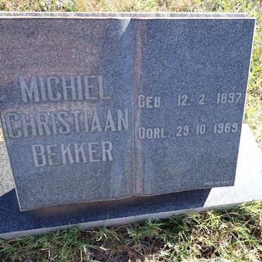 BEKKER Michiel Christiaan 1897-1969