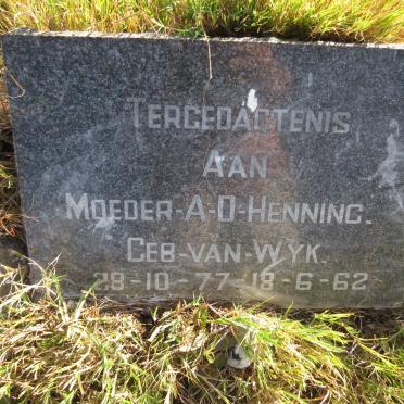 HENNING A.D. nee VAN WYK 1877-1962