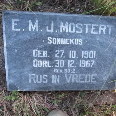 MOSTERT E.M.J. nee SONNEKUS 1901-1967