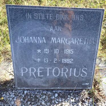 PRETORIUS Johanna Margaretha 1915-1992