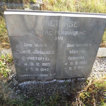 PIETERSE Dawid Johannes Christoffel 1883-1942 & Martha Susanna 1880-1955