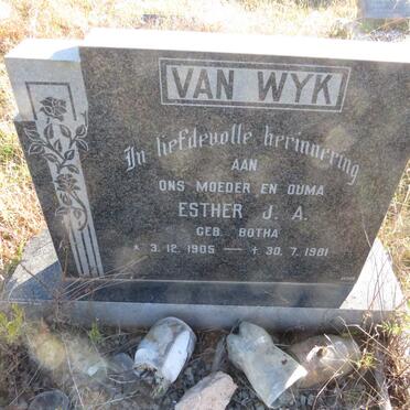 WYK Esther J.A., van nee BOTHA 1905-1981