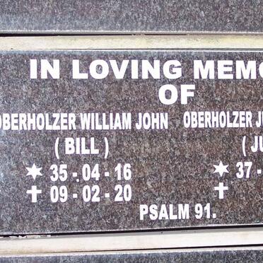 OBERHOLZER William John 1935-2009 &amp; Judith EDDLES 1937-