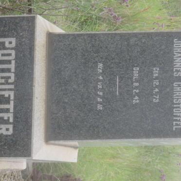 POTGIETER Johannes Christoffel 1873-1943 &amp; POTGIETER Helena Maria ERASMUS 1878-1948