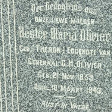 OLIVIER Hester Maria nee THERON 1853-1943 