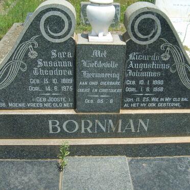 BORNMAN Ricardo Augustinus Johannes 1880-1958 &amp; Sara Susanna Theodora JOOSTE 1889-1975