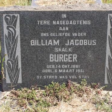 BURGER Guilliam Jacobus 1881-1951