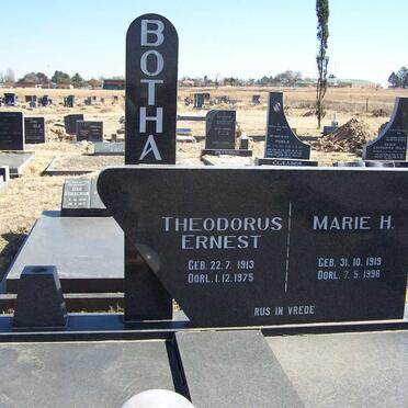 BOTHA Theodorus Ernest 1913-1975 &amp; Marie H.1919-1998