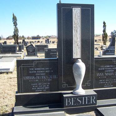 BESTER Adriaan Jacobus 1915-1990 &amp; Anna Maria 1911-1975