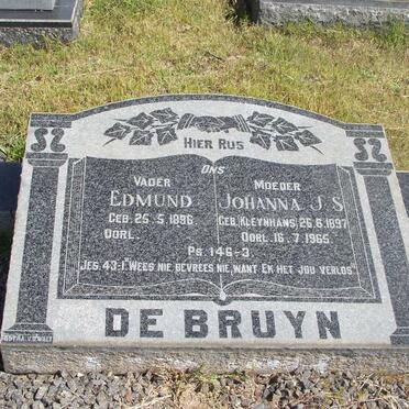 BRUYN Edmund, de 1896- &amp;  Johanna J.S. KLEYNHANS 1897-1965
