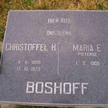 BOSHOFF Christoffel H. 1898-1973 &amp; Maria E. PIETERSE 1905-