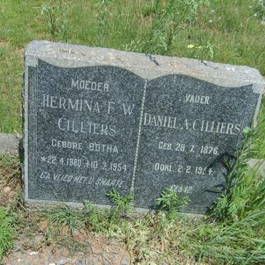 CILLIERS Daniel A. 1876-1954 &amp; Hermina F.W. BOTHA 1880-1954