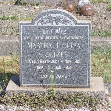 COETZEE Martha Louisa nee NEETHLING 1913-1953