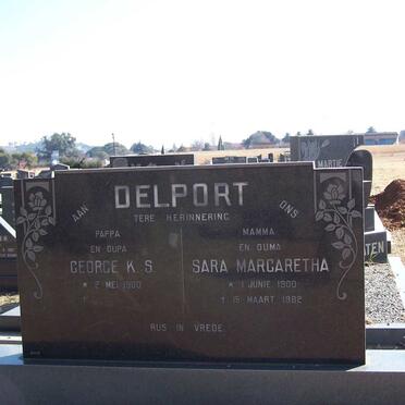DELPORT George K.S. 1900-  &amp; Sara Margaretha 1900-1982