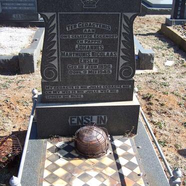 ENSLIN Johannes Marthunis Nicolaas 1896-1949