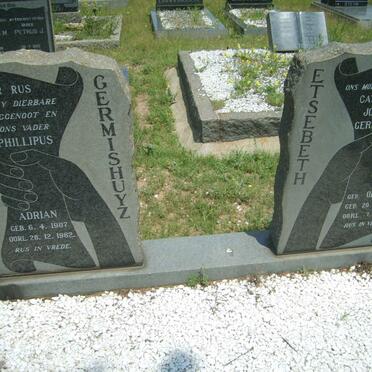 GERMISHUYZ Phillipus Adrian 1907-1962 &amp; Catharina Johanna ETSEBETH formerly GERMISHUYS nee OLIVIER 1922-1982