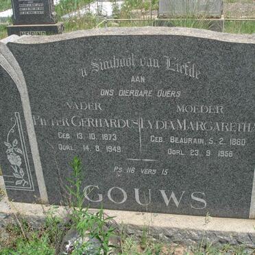 GOUWS Pieter Gerhardus 1873-1949 &amp; Lydia Margaretha BEAURAIN 1880-1956