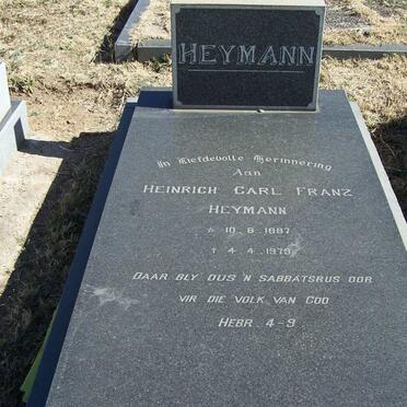 HEYMANN Heinrich Carl Franz 1887-1978