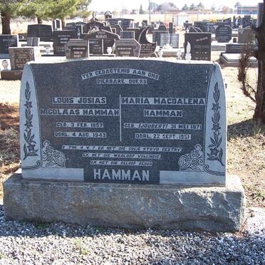HAMMAN Louis Josias Nicolaas 1857-1943 &amp; Maria Magdalena JOUBERT 1871-1951