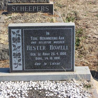 HOWELL Hester nee LE ROUX 1900-1991