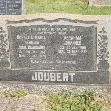 JOUBERT Abraham Johannes 1880-1952 &amp; Cornelia Maria Hermina GOUSSARD 1884-1978