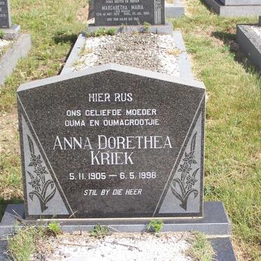 KRIEK Anna Dorethea 1905-1998
