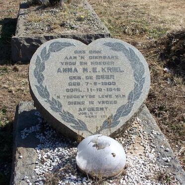 KRIEL Anna M.E. nee DE BEER 1900-1945