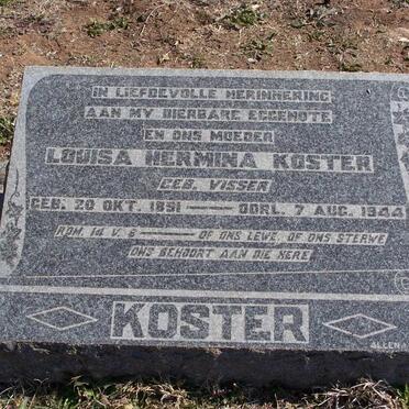 KOSTER Louisa Hermina nee VISSER 1851-1944