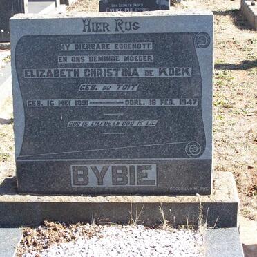 KOCK Elizabeth Christina, de nee DU TOIT 1891-1947