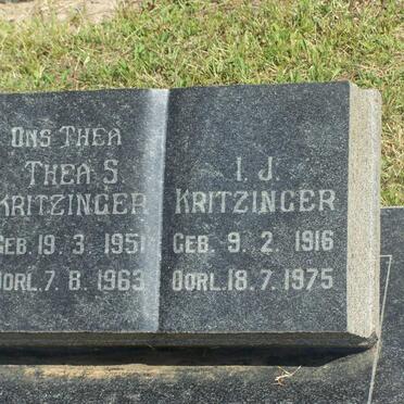 KRITZINGER Thea S. 1951-1963 &amp;  I.J. 1916-1975