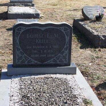KRIEL Louise E.M. nee BRUMMER 1900-1975