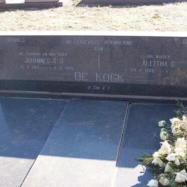 KOCK Johannes S.J., de 1913-1985 &amp; Alettha C. 1922-