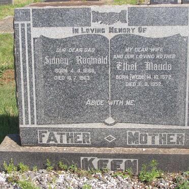 KEEN Sidney Reginald 1866-1963 &amp; Ethel Maude WEBB 1872-1952