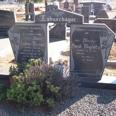 LABUSCHAGNE Andries Barend 1934-1986 &amp; Sarah Magrieta 1944-
