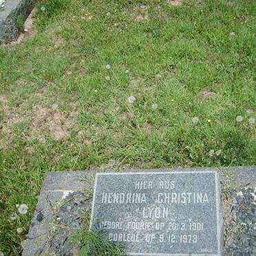 LYON Hendrina Christina nee FOURIE 1901-1973
