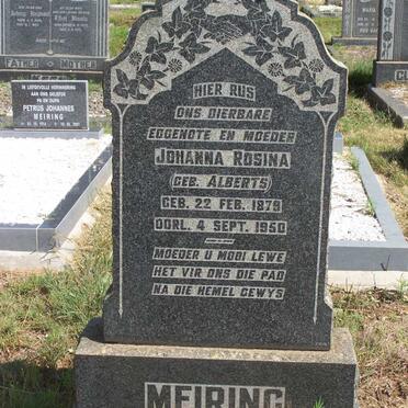MEIRING Johanna Rosina nee ALBERTS 1879-1950