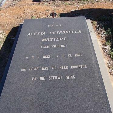 MOSTERT Aletta Johanna Petronella nee CILLIERS 1933-1989