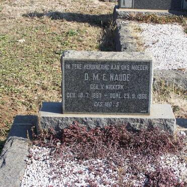 NAUDE D.M.E. nee VAN NIEKERK 1887-1966