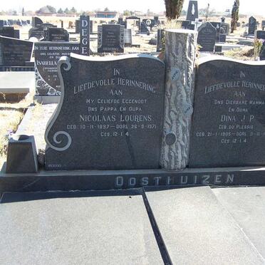 OOSTHUIZEN Nicholaas Lourens 1897-1971 &amp; J.P. DU PLESSIS 1905-1982