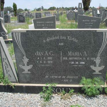 ROUX Jan A.C. 1913-1970 &amp; Maria A. OOSTHUIZEN 1918-1996