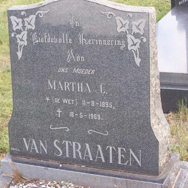 STRAATEN Martha C., van nee DE WET 1895-1969