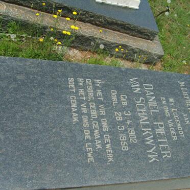 SCHALKWYK Daniel Pieter, van 1902-1958