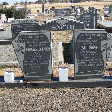 SMITH Johannes Lodewikus 1928-1989 &amp; Hester Sophia BOSHOFF 1928-1995