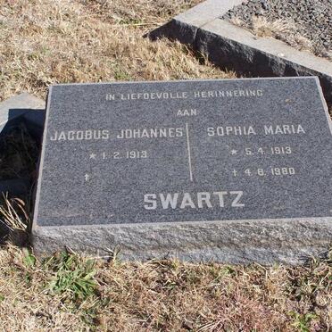 SWARTZ Jacobus Johannes 1913-  &amp; Sophia Maria 1913-1980