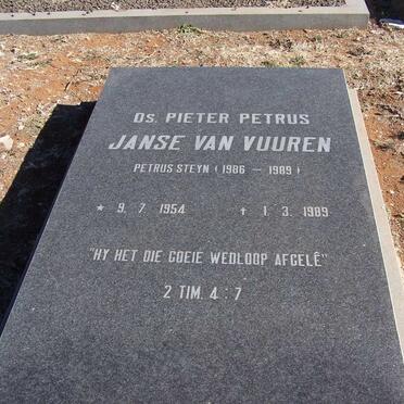 VUUREN Pieter Petrus, Janse van 1954-1989